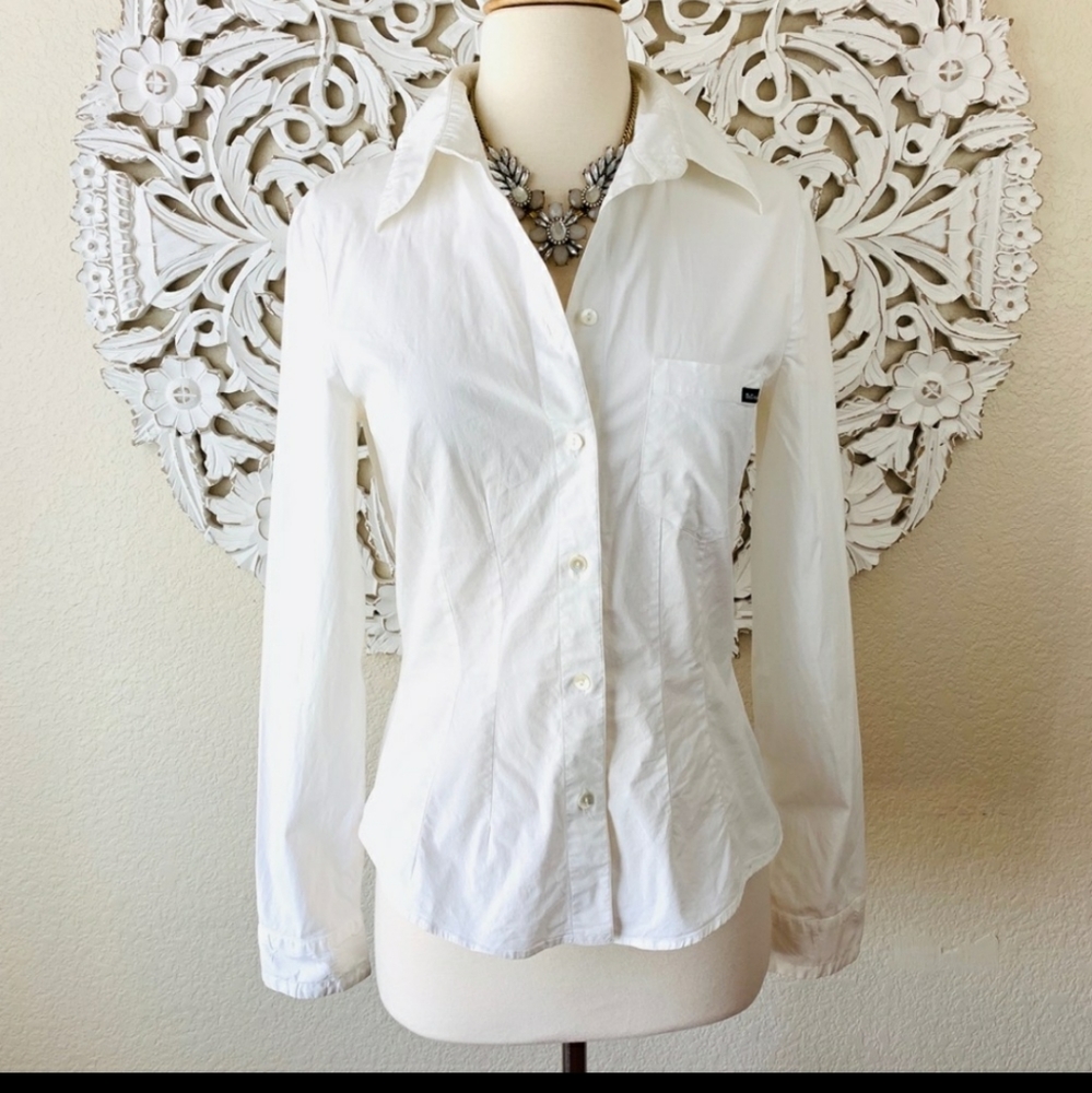 Dolce and Gabbana white long sleeve button up
